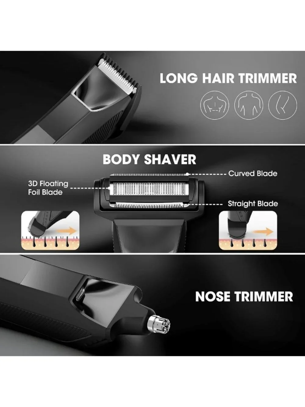Men's Body Groomer & Ball Trimmer - Waterproof Electric Shaver for Smooth